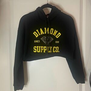 Diamond supply company cropped‎ hooded sweatshirt